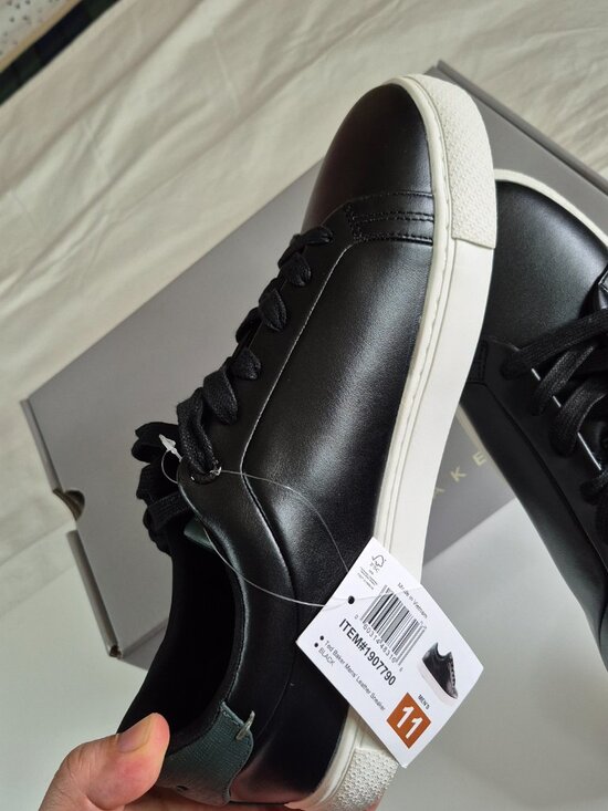 Ted Baker Men\'s Robberto Lace Up Black Leather Shoes, Size 11, New With Box main image 4